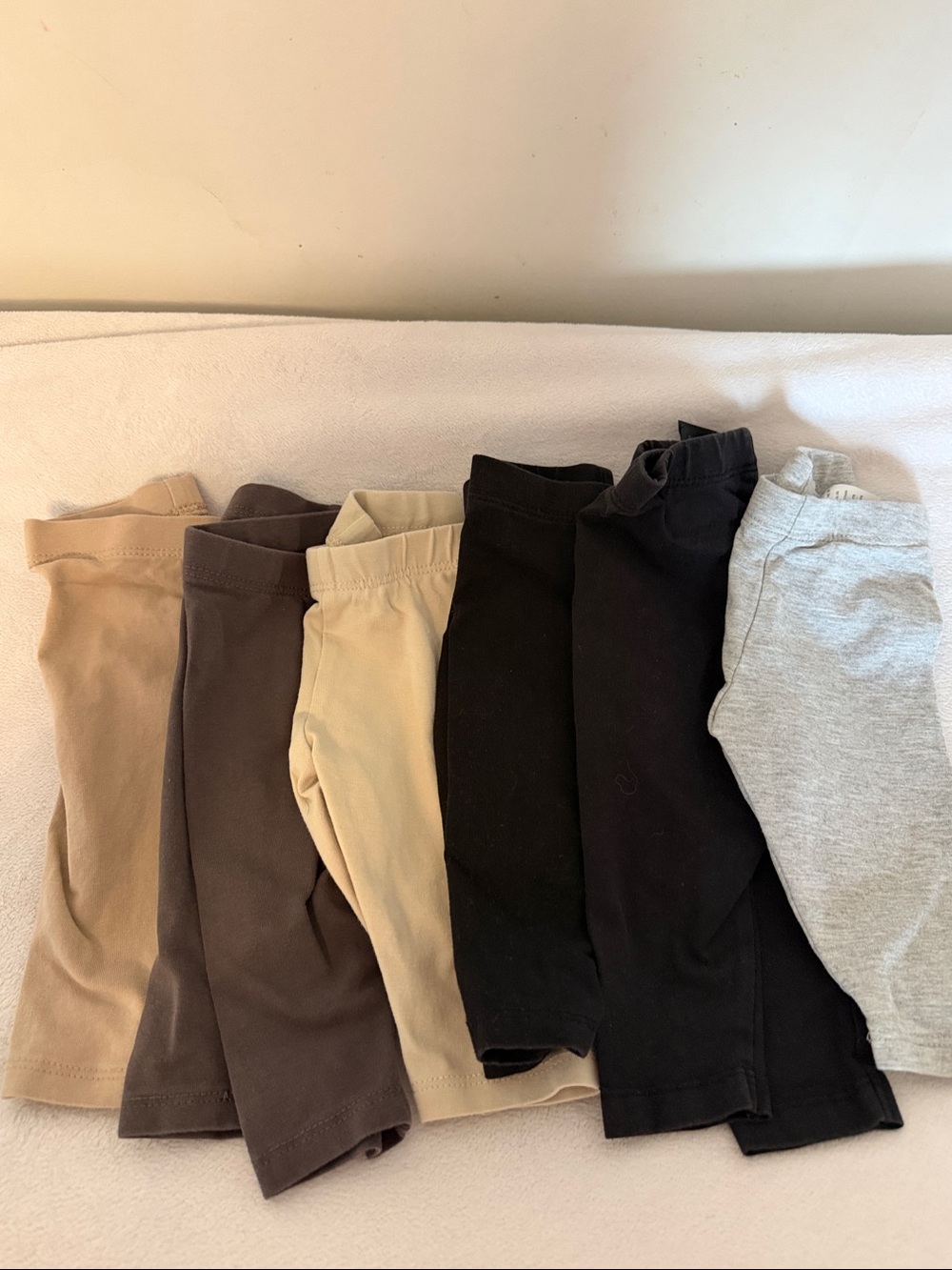 H&M baby Neutral Cotton Leggings Pack - Black, Beige, Taupe and Grey 6pk